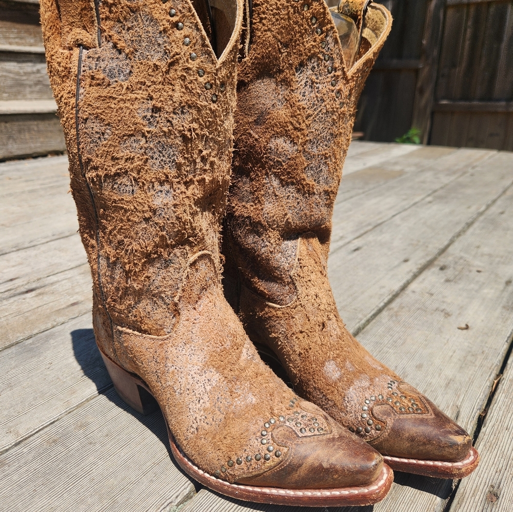 Sonora Riley Rough Out Cowboy boots, made in Mexico sz 7